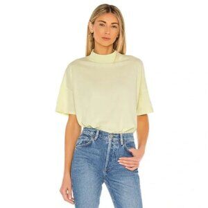 Free People Mock Neck Fearless Tee – size S in Limoncello